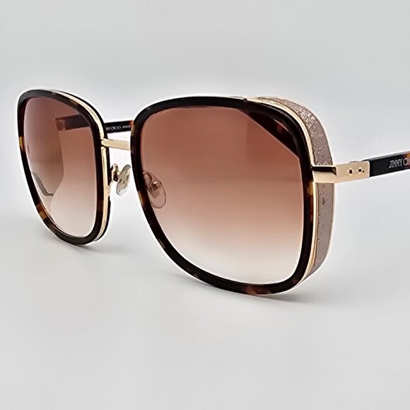 Jimmy Choo Elva/S J7G/JD Tortoise Gold Sunglasses FRAME ONLY w/ Case Italy 54mm main image 14